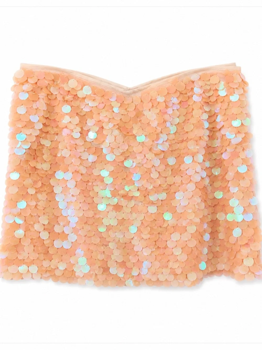Astr Peach Sequin Mini Skirt